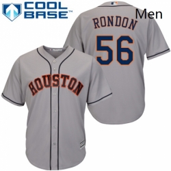 Mens Majestic Houston Astros 56 Hector Rondon Replica Grey Road Cool Base MLB Jersey 