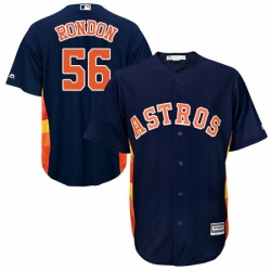 Mens Majestic Houston Astros 56 Hector Rondon Replica Navy Blue Alternate Cool Base MLB Jersey 