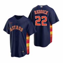 Mens Nike Houston Astros 22 Josh Reddick Navy Alternate Stitched Baseball Jerse