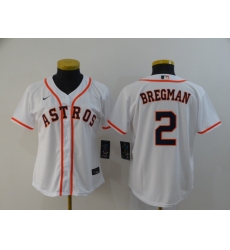 Women Astros 2 Alex Bregman White Women 2020 Nike Cool Base Jersey