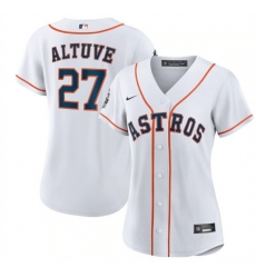 Women Houston Astros 27 Jose Altuve White 2022 World Series Cool Base Stitched Baseball Jersey