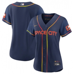 Women Houston Astros Blank 2022 Navy City Connect Stitched Jersey