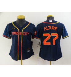 Women's Houston Astros #27 Jose Altuve Nike Navy 2022 City Connect Player Jersey