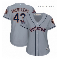 Womens Majestic Houston Astros 43 Lance McCullers Authentic Grey Road 2017 World Series Champions Cool Base MLB Jersey