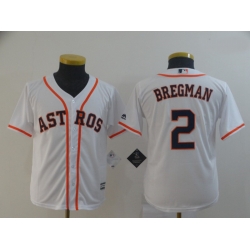 Youth Astros 2 Alex Bregman White Cool Base Jersey