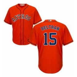 Youth Majestic Houston Astros 15 Carlos Beltran Authentic Orange Alternate Cool Base MLB Jersey