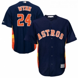 Youth Majestic Houston Astros 24 Jimmy Wynn Authentic Navy Blue Alternate Cool Base MLB Jersey 