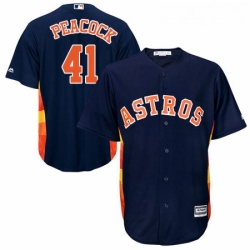 Youth Majestic Houston Astros 41 Brad Peacock Replica Navy Blue Alternate Cool Base MLB Jersey 