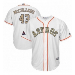 Youth Majestic Houston Astros 43 Lance McCullers Authentic White 2018 Gold Program Cool Base MLB Jersey