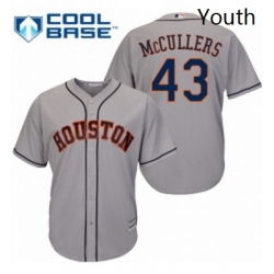 Youth Majestic Houston Astros 43 Lance McCullers Replica Grey Road Cool Base MLB Jersey