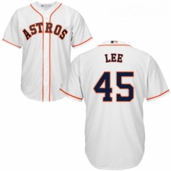 Youth Majestic Houston Astros 45 Carlos Lee Authentic White Home Cool Base MLB Jersey