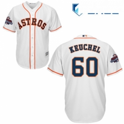 Youth Majestic Houston Astros 60 Dallas Keuchel Replica White Home 2017 World Series Champions Cool Base MLB Jersey