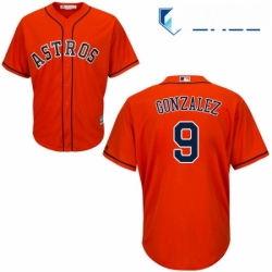 Youth Majestic Houston Astros 9 Marwin Gonzalez Authentic Orange Alternate Cool Base MLB Jersey 