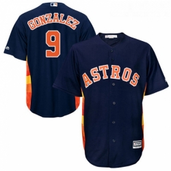 Youth Majestic Houston Astros 9 Marwin Gonzalez Replica Navy Blue Alternate Cool Base MLB Jersey 