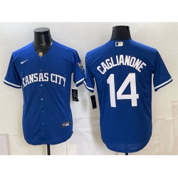 Men Kansas City Royals  14 Jac Caglianone Royal Cool Base Stitched Baseball Jersey