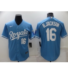 Men Kansas City Royals 16 Bo Jackson Light Blue Cool Base Stitched jersey