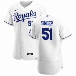 Men Kansas City Royals 51 Brady Singer Men Nike White Home 2020 Flex Base Player MLB Jersey