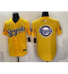 Men Kansas City Royals Team Big Logo Gold Sluggerrr Patch Vapor Limited Stitched Baseball Jersey Men Kansas City Royals Team Big Logo Gold Sluggerrr Patch Vapor Limited Stitched Baseball Jersey