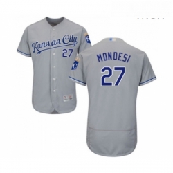 Mens Kansas City Royals 27 Raul Mondesi Replica Grey Road Cool Base Baseball Jersey 