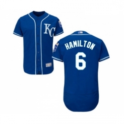 Mens Kansas City Royals 6 Billy Hamilton Royal Blue Alternate Flex Base Authentic Collection Baseball Jersey