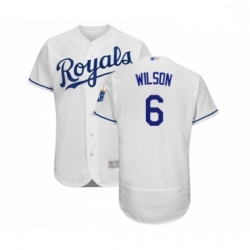 Mens Kansas City Royals 6 Willie Wilson White Flexbase Authentic Collection Baseball Jersey