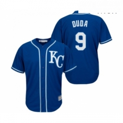 Mens Kansas City Royals 9 Lucas Duda Replica Blue Alternate 2 Cool Base Baseball Jersey 