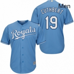 Mens Majestic Kansas City Royals 19 Cheslor Cuthbert Replica Light Blue Alternate 1 Cool Base MLB Jersey 