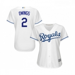 Womens Kansas City Royals 2 Chris Owings Replica White Home Cool Base Baseball Jersey 