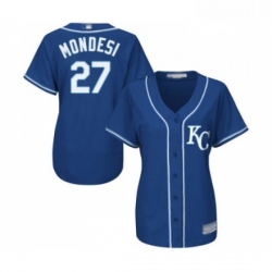 Womens Kansas City Royals 27 Raul Mondesi Authentic Blue Alternate 2 Cool Base Baseball Jersey 