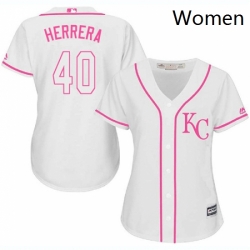 Womens Majestic Kansas City Royals 40 Kelvin Herrera Authentic White Fashion Cool Base MLB Jersey