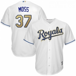 Youth Majestic Kansas City Royals 37 Brandon Moss Replica White Home Cool Base MLB Jersey