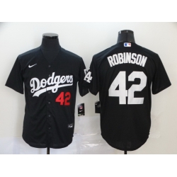 Dodgers 42 Jackie Robinson Black 2020 Nike Cool Base Jersey