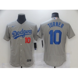 Los Angeles Dodgers 10 Justin Turner Gray 2020 Nike Flexbase Jersey