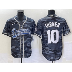 Men Los Angeles Dodgers 10 Justin Turner Gray Camo Cool Base With Patch Stitched Baseball Jersey Men Los Angeles Dodgers 10 Justin Turner Gray Camo Cool Base With Patch Stitched Baseball Jersey