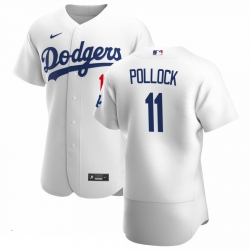 Men Los Angeles Dodgers 11 AJ Pollock Men Nike White Home 2020 Flex Base Player MLB Jersey