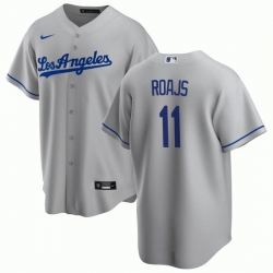 Men Los Angeles Dodgers 11 Miguel Rojas Flex Base Grey Stitched Baseball Jersey Men Los Angeles Dodgers 11 Miguel Rojas Flex Base Grey Stitched Baseball Jersey