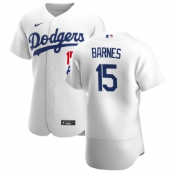 Men Los Angeles Dodgers 15 Austin Barnes Men Nike White Home 2020 Flex Base Player MLB Jersey