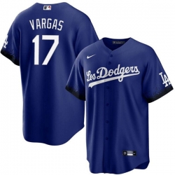 Men Los Angeles Dodgers 17 Miguel Vargas Blue Cool Base Stitched Baseball Jersey Men Los Angeles Dodgers 17 Miguel Vargas Blue Cool Base Stitched Baseball Jersey