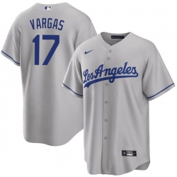 Men Los Angeles Dodgers 17 Miguel Vargas Gray Cool Base Stitched Baseball Jersey Men Los Angeles Dodgers 17 Miguel Vargas Gray Cool Base Stitched Baseball Jersey