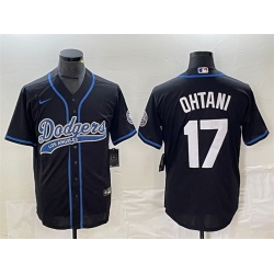 Men Los Angeles Dodgers 17 Shohei Ohtani Black Cool Base With Patch Stitched Baseball Jersey Men Los Angeles Dodgers 17 Shohei Ohtani Black Cool Base With Patch Stitched Baseball Jersey