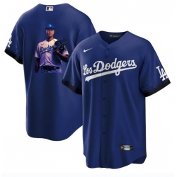 Men Los Angeles Dodgers 17 Shohei Ohtani Blue Big Logo City Connect Cool Base Stitched Jersey 3 Men Los Angeles Dodgers 17 Shohei Ohtani Blue Big Logo City Connect Cool Base Stitched Jersey 3