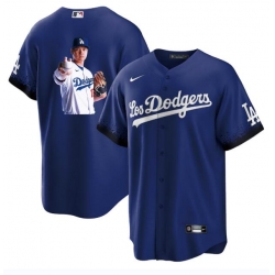 Men Los Angeles Dodgers 17 Shohei Ohtani Blue Big Logo City Connect Cool Base Stitched Jersey 4 Men Los Angeles Dodgers 17 Shohei Ohtani Blue Big Logo City Connect Cool Base Stitched Jersey 4