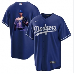 Men Los Angeles Dodgers 17 Shohei Ohtani Blue Big Logo Cool Base Stitched Jersey 2 Men Los Angeles Dodgers 17 Shohei Ohtani Blue Big Logo Cool Base Stitched Jersey 2