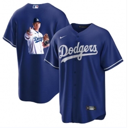 Men Los Angeles Dodgers 17 Shohei Ohtani Blue Big Logo Cool Base Stitched Jersey Men Los Angeles Dodgers 17 Shohei Ohtani Blue Big Logo Cool Base Stitched Jersey