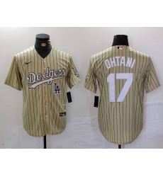 Men Los Angeles Dodgers 17  Shohei Ohtani Cream Cool Base Stitched Jersey 1