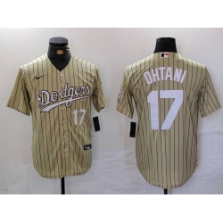 Men Los Angeles Dodgers 17 Shohei Ohtani Cream Cool Base Stitched Jersey 6