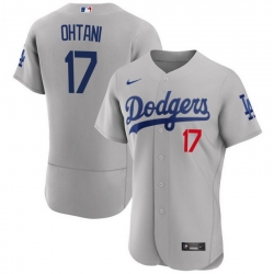 Men Los Angeles Dodgers 17 Shohei Ohtani Gray 2023 Flex Base Stitched Baseball Jersey Men Los Angeles Dodgers 17 Shohei Ohtani Gray 2023 Flex Base Stitched Baseball Jersey