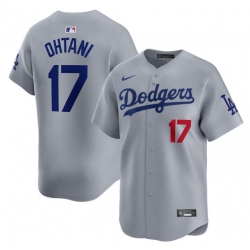 Men Los Angeles Dodgers 17 Shohei Ohtani Gray Alternate Limited Stitched Baseball Jersey