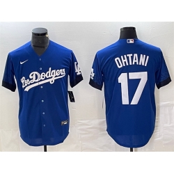 Men Los Angeles Dodgers 17 Shohei Ohtani Royal City Connect Cool Base With Patch Stitched Baseball Jersey Men Los Angeles Dodgers 17 Shohei Ohtani Royal City Connect Cool Base With Patch Stitched Baseball Jersey