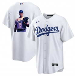 Men Los Angeles Dodgers 17 Shohei Ohtani White Big Logo Cool Base Stitched Jersey Men Los Angeles Dodgers 17 Shohei Ohtani White Big Logo Cool Base Stitched Jersey
